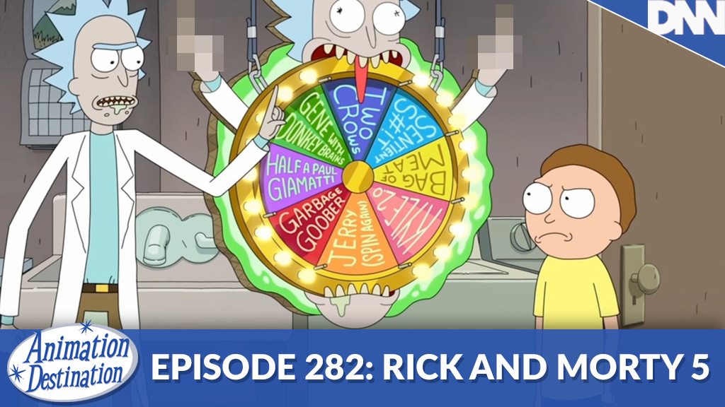 Rick showing Morty his wheel of replacement Morty's